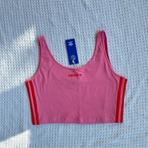 NWT adidas crop tank top size large pink glow